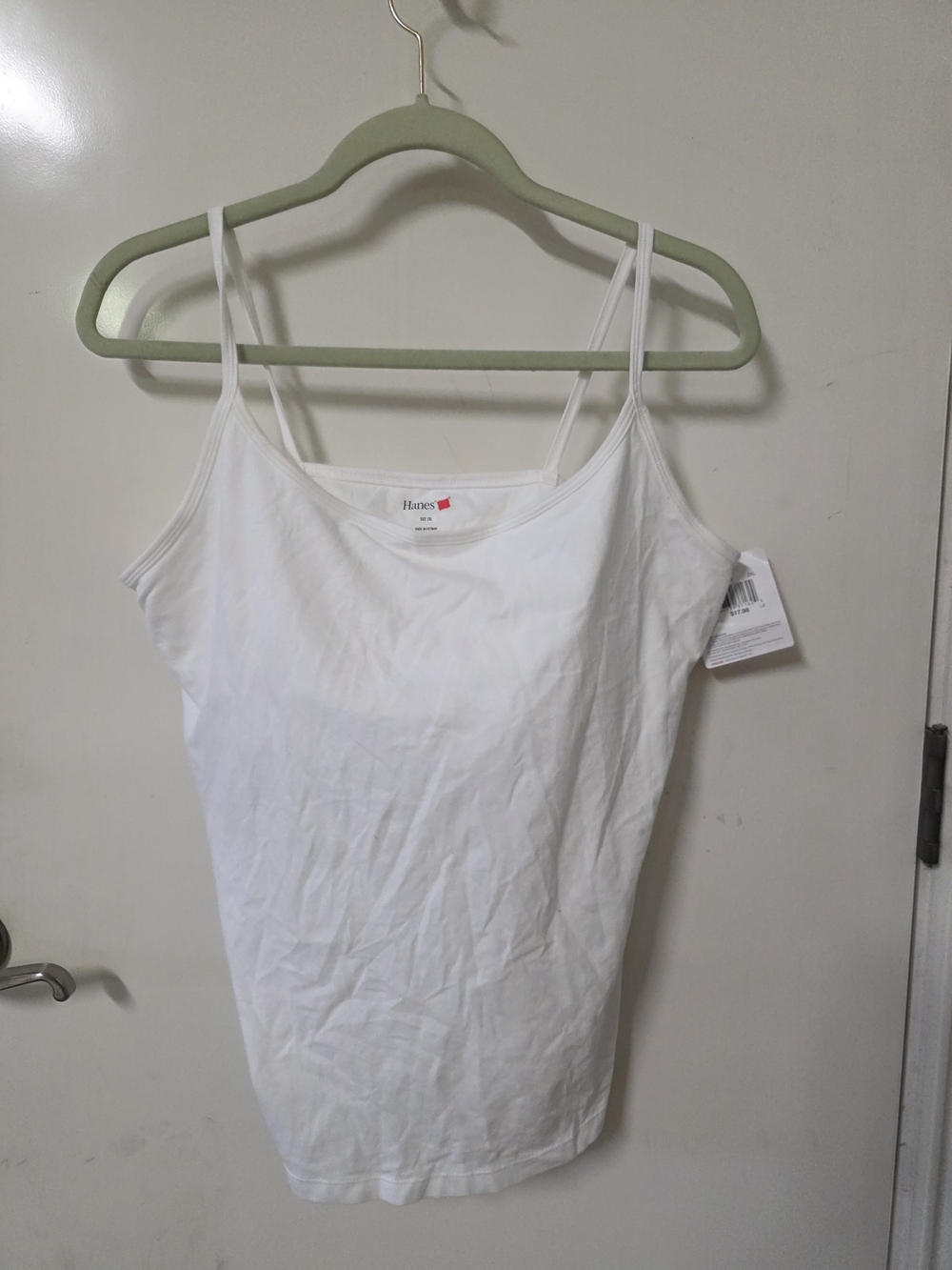 Hanes White Cotton Spaghetti Strap Camisole
